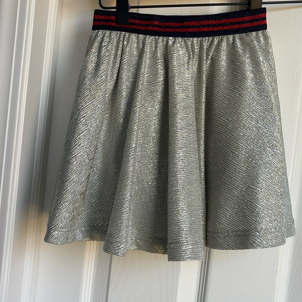 Girls Mini Boden Size 6-7y Silver Skirt